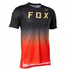 Camiseta Fox Técnica Flexair Negro Rojo |29559-110|