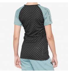 Camiseta Mujer 100% Airmatic Seafoam Checkers