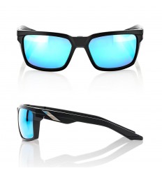 Gafas 100% Daze Negro Mate - HIPER Azul Multicapa Espejo