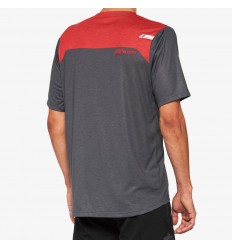 Camiseta 100% Airmatic Charcoal/Rojo