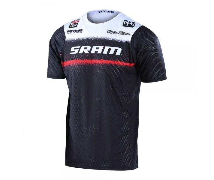 Camiseta Troy Lee Skyline Air Ss Sram Negro / Rojo