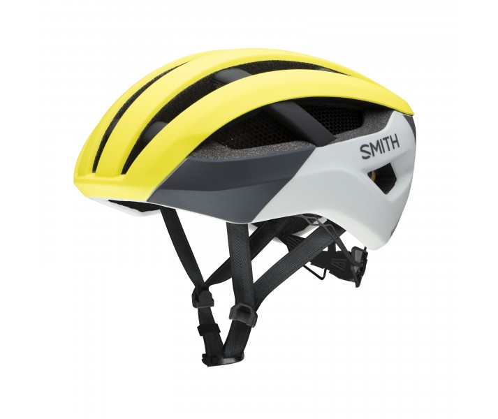 Casco Smith Network Mips Amarillo/Gris/Blanco Mate