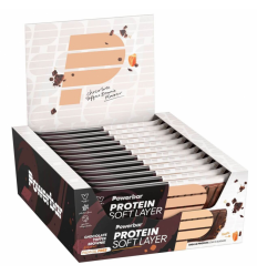 Caja Barritas PowerBar Protein Soft Layer Chocolate Toffee Brownie 12 ud x 40gr
