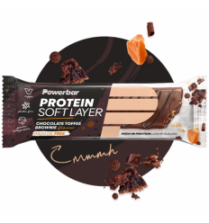 Caja Barritas PowerBar Protein Soft Layer Chocolate Toffee Brownie 12 ud x 40gr