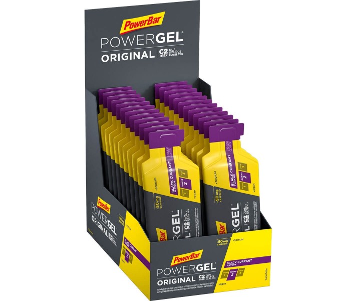 Caja Geles PowerBar PowerGel Original Grosella Cafeína 24 ud * 41 gr