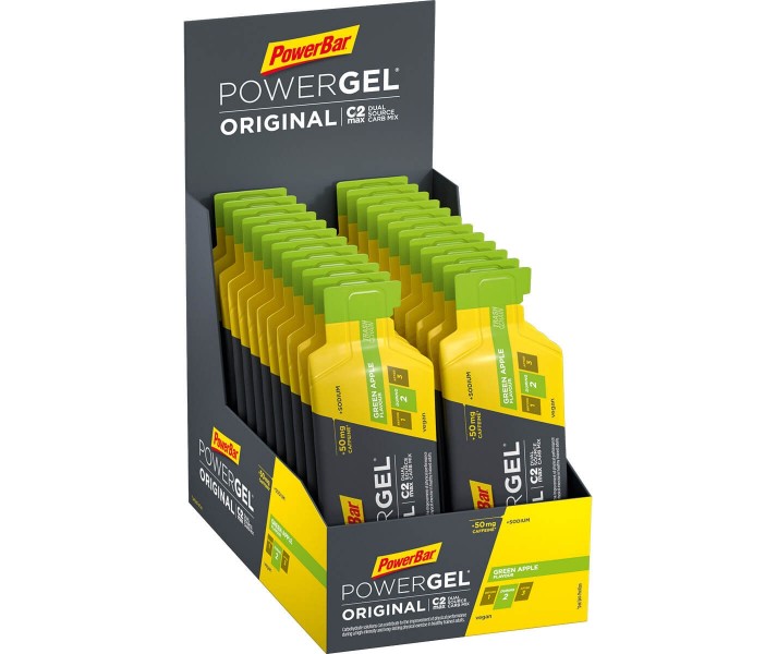 Caja Geles PowerBar PowerGel Original Manzana Verde Cafeína 24 ud * 41 gr