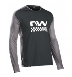 Maillot Northwave M/L Edge Negro-Gris Oscuro