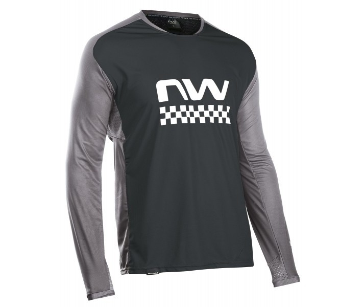 Maillot Northwave M/L Edge Negro-Gris Oscuro