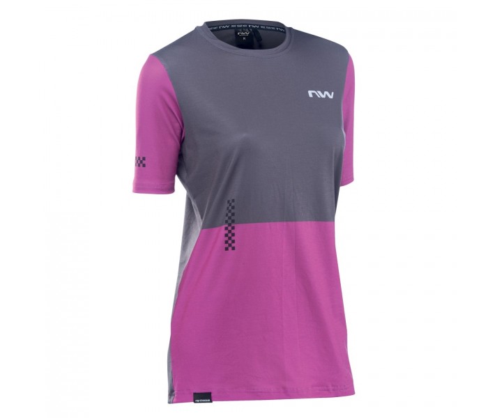 Maillot Northwave M/C Xtrail 2 Mujer Gris Oscuro-Rosa