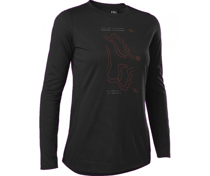 Camiseta Mujer FOX Ranger DR LS Negro |28970-001|