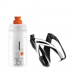 Kit Elite Portabidon Ceo Negro Brillo/Blanco/Bidon Jet Blanco/Naranja 350 Ml