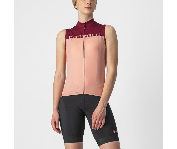 Maillot Castelli Velocissima Tirantes Mujer Blush/Burdeos