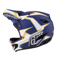 Casco Integral Troy Lee D4 Composite Mips Azul/Blanco/Amarillo