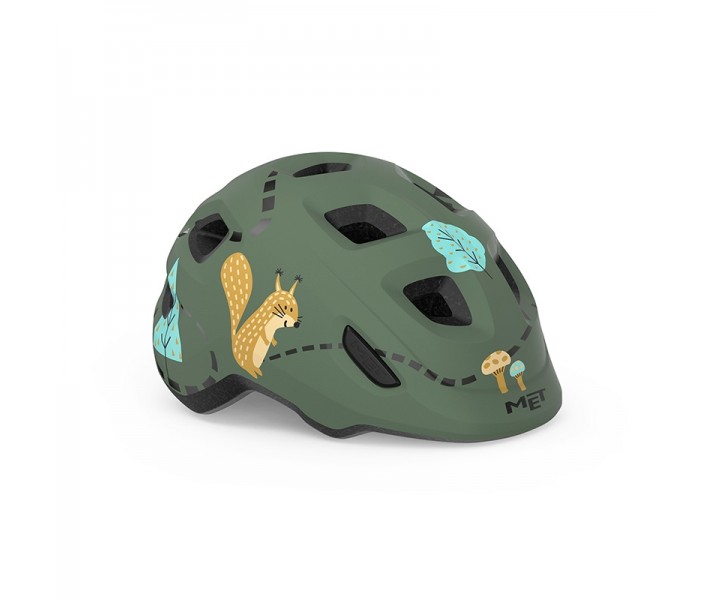 Casco Infantil Met Hooray Verde Bosque Brillo