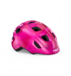 Casco Infantil Met Hooray Rosa Corazones Brillo