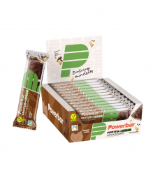 Caja Barritas Powerbar Protein Plus Vegana Cacauetes  y Chocolate 12x2 barritas