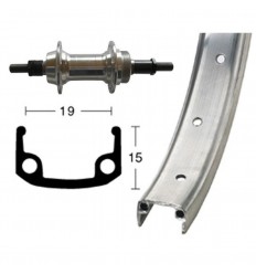 Rueda trasera 26x 3/8 Winora 36 agujeros Plata