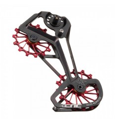 Pata de cambio KCNC con rulinas 14+16D Shimano XTR M9100 SGS 12v Rojo