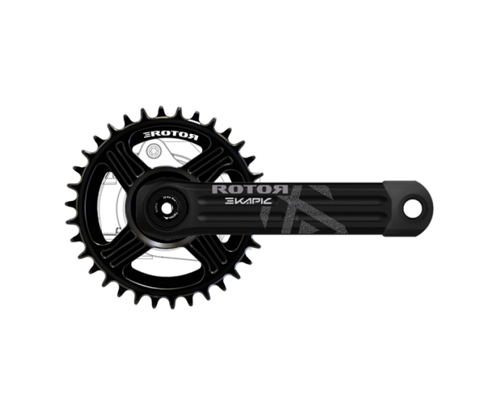 Bielas Rotor Fazua E-MTB Round DM Negro