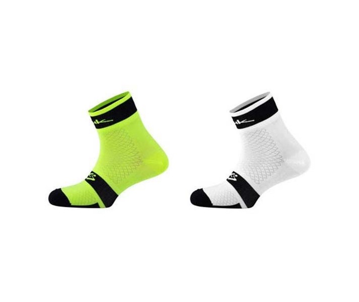 Calcetines Spiuk Pack 2 UDS. XP Medio Blanco-Amarillo AV t. 36/39