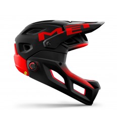 Casco Met Parachute Mcr Mips Negro/Rojo Mate Brillo