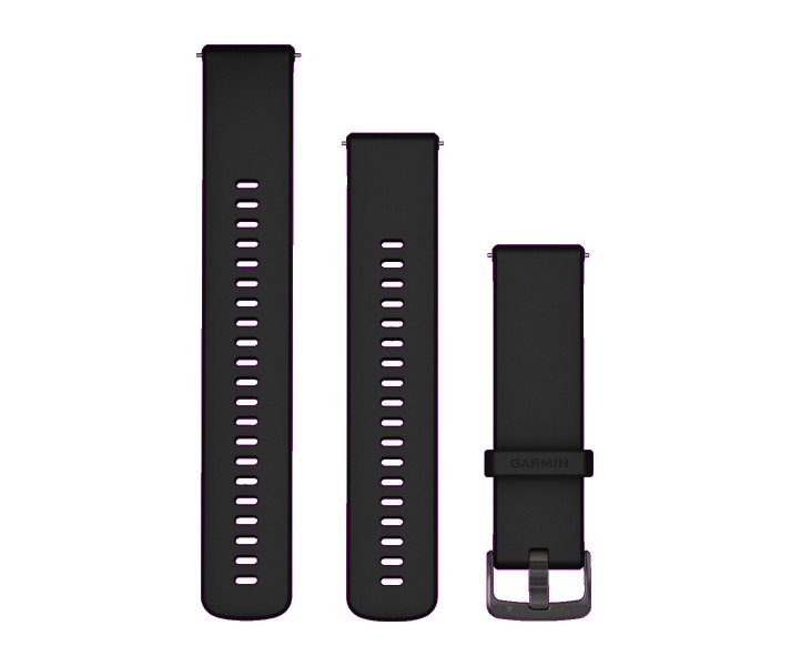 Correa Garmin de desmontaje rápido (22 mm), Negro con hebilla gris pizarra