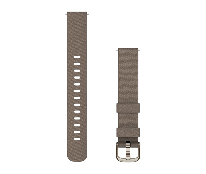 Correa Garmin para Lily® 2 (14 mm), Nylon color café, hebilla en oro crema