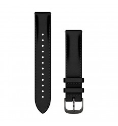 Correa Garmin de desmontaje rápido (18 mm), Cuero negro, hebilla de color gris