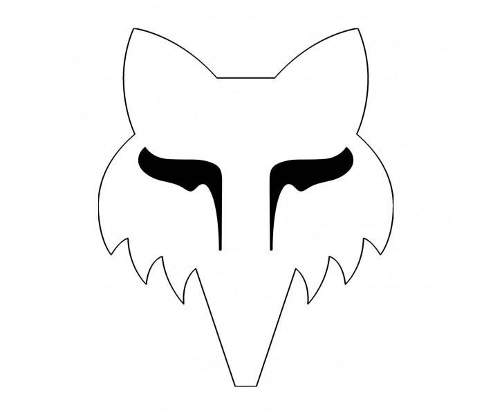 Pegatina Fox Head 10 cm Blanco