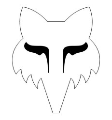 Pegatina Fox Head 4 cm Blanco