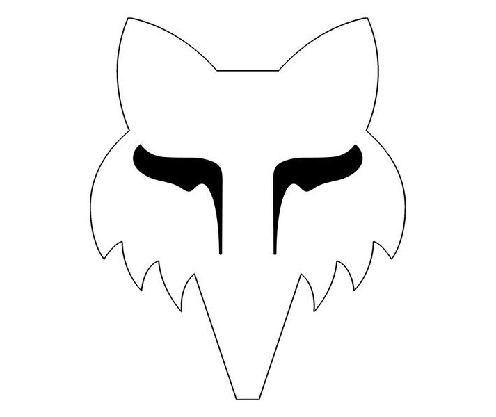 Pegatina Fox Head 4 cm Blanco