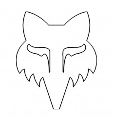 Pegatina Fox Head Die Cut 6,4 cm Blanco